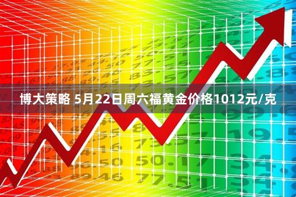 博大策略 5月22日周六福黄金价格1012元/克